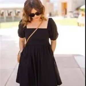 Chic Jillian Black Puff Sleeve Dress